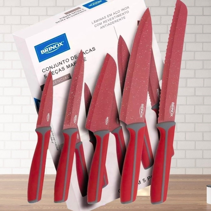 Jogo de Facas Brinox Inox Essencial – 5 Peças na Magazine Luiza