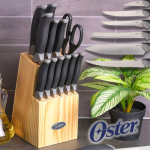 Jogo de Facas de Aço Inoxidável Oster Lindbergh, 14 Peças, Preto na Amazon