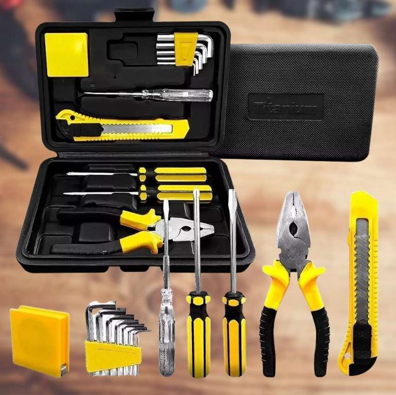 Jogo de ferramentas 11 peças com maleta – 06816 – Titanium na Shopee