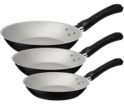 Jogo de Frigideiras Tramontina Caribe em Alumínio com Revestimento Interno e Externo Antiaderente Starflon Max Preto 03 Peças na Amazon