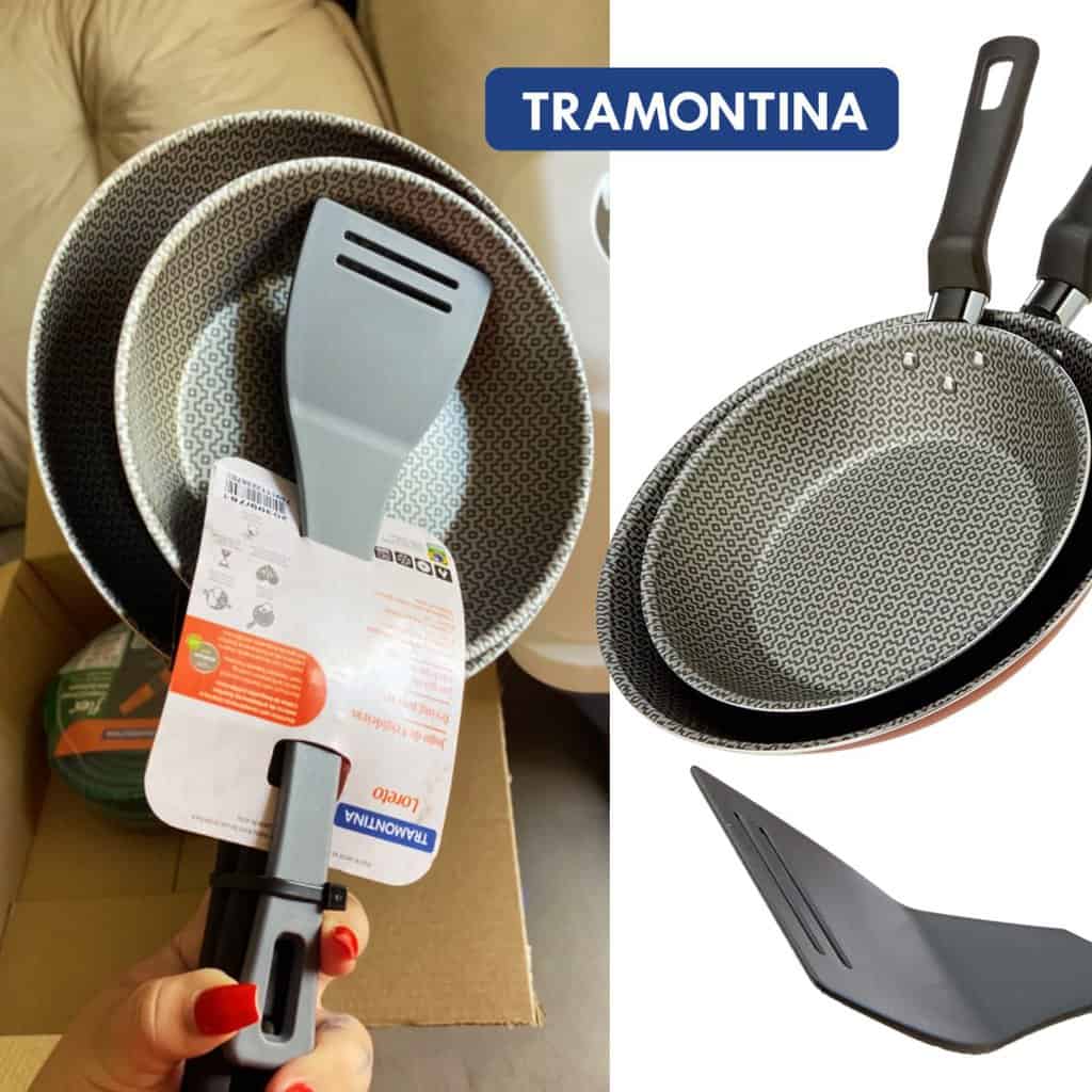 Jogo de Frigideiras Tramontina Loreto em Alumínio com Revestimento Interno e Externo Antiaderente Starflon T1 com Cabos de Baquelite Vermelho 3 Peças na Amazon