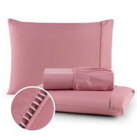 Jogo De Lençol 03 Peças 400 Fios Cama Casal Queen Micropercal Ponto Palito na Shopee