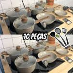 Jogo De Panelas 10 Pçs Indução Vanilla Revestimento Cerâmico – Mimo Style na Magazine Luiza