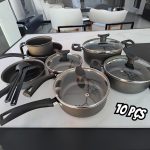 Jogo de Panelas 10 Peças Preto Antiaderente na Amazon