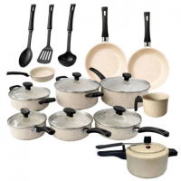 Jogo De Panelas 13 Peças + Panela De Pressão 2L Conjunto Teflon Antiaderente Frigideira Caçarola na Shopee