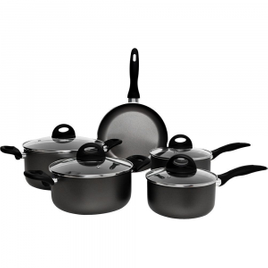 Jogo de Panelas 5 Peças Antiaderente Nostra Grafite - Casual Home By Brinox na Americanas