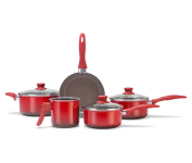 Jogo de Panelas 5 Peças Ceramic Life Easy Brinox – Vermelho na Amazon