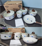 Jogo de Panelas 5 Peças Ceramic Life Granada com Fundo de Indução Brinox – Vanilla na Amazon