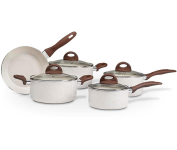 Jogo de Panelas 5 Peças Ceramic Life Granada com Fundo de Indução Brinox – Vanilla na Amazon
