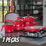 Jogo De Panelas 7 Peças Ceramic Life Antares Brinox na Amazon