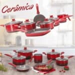 Jogo de Panelas 7 Peças Ceramic Life Easy – Vermelha na Amazon