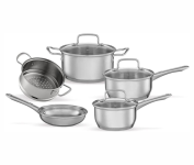 Jogo de Panelas Aço Inoxidável Fundo Triplo 5 Peças Jasmin com Indução Brinox na Amazon