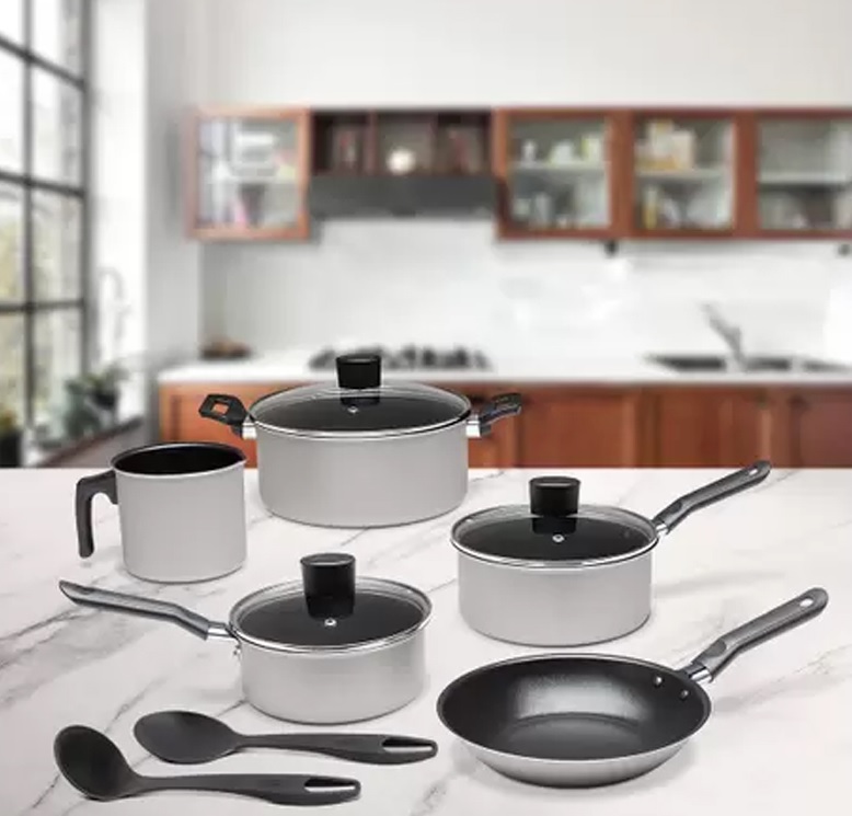 Jogo de Panelas Brinox Antiaderente de Alumínio – Champanhe 7 Peças Dolce na Magazine Luiza