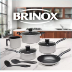 Jogo de Panelas Brinox Antiaderente de Alumínio – Champanhe 7 Peças Dolce na Magazine Luiza