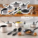 Jogo de Panelas Brinox Antiaderente de Alumínio – Champanhe 7 Peças Dolce na Magazine Luiza