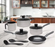 Jogo de Panelas Brinox Antiaderente de Alumínio – Champanhe – 7 Peças na Magazine Luiza