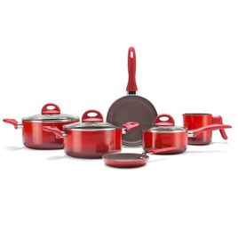 Jogo de Panelas Brinox Ceramic Life Smart Plus Vermelho 6 peças na Extra