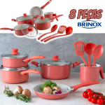 Jogo de Panelas Brinox de Alumínio Rosé 8 Peças Easy na Magazine Luiza