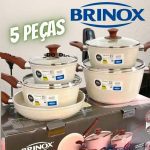 Jogo de Panelas Brinox Revestimento Cerâmico de Alumínio Vanilla 5 Peças Optima na Magazine Luiza