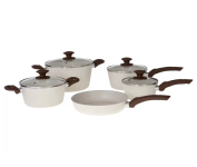 Jogo de Panelas Brinox Revestimento Cerâmico de Alumínio Vanilla 5 Peças Optima na Magazine Luiza