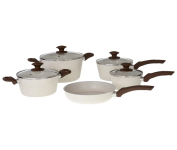 Jogo de Panelas Brinox Revestimento Cerâmico de Alumínio Vanilla 5 Peças Optima na Magazine Luiza