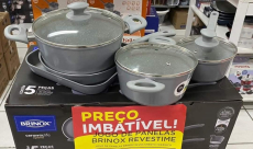 Jogo de Panelas Brinox Revestimento Cerâmico – de Alumínio Marble Cinza 5 Peças na Magazine Luiza