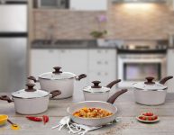 Jogo de Panelas Brinox Revestimento Cerâmico na Magazine Luiza