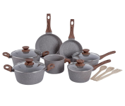 Jogo de Panelas Cerâmica 10 Peças Indução Style Cook Grafite Bambu Mimo Style na Amazon