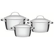 Jogo de Panelas com Fundo Triplo 3 Peça, Tramontina, 65660220, Inox na Amazon
