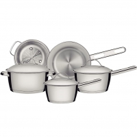Jogo De Panelas Com Fundo Triplo 5 Peças Tramontina Inox na Amazon