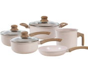 Jogo de Panelas de Alumínio Revestimento Cerâmico com Antiaderente Ecoglide Tuut Vanilla – 5 peças na Amazon