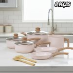 Jogo de Panelas de Alumínio Revestimento Cerâmico com Antiaderente na Amazon