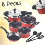 Jogo de Panelas Eirilar Antiaderente de Alumínio – Bordô 8 Peças Especial Eiriflon Supreme na Magazine Luiza