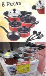Jogo de Panelas Eirilar Antiaderente de Alumínio – Bordô 8 Peças Especial Eiriflon Supreme na Magazine Luiza