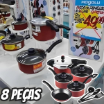 Jogo de Panelas Eirilar Antiaderente de Alumínio – Bordô 8 Peças Especial Eiriflon Supreme na Magazine Luiza