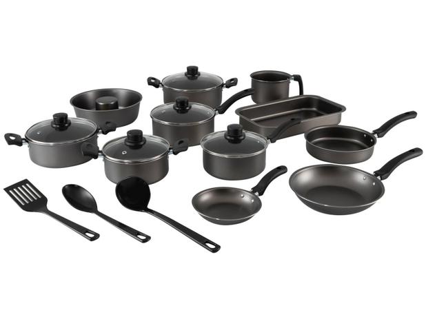 Jogo de Panelas Eirilar Antiaderente de Alumínio – Grafite 14 Peças Especial – Magazine na Magazine Luiza