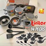 Jogo de Panelas Eirilar Antiaderente de Alumínio – Grafite 14 Peças Especial na Magazine Luiza