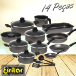 Jogo de Panelas Eirilar Antiaderente de Alumínio – Grafite 14 Peças Especial na Magazine Luiza