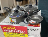 Jogo de Panelas Eirilar Antiaderente de Alumínio – Grafite 4 Peças 1448 na Magazine Luiza