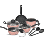 Jogo de Panelas Elegan com Tampa Vidro 8 Peças- Rosa na Amazon