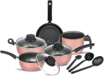 Jogo de Panelas Elegan com Tampa Vidro 8 Peças- Rosa* na Amazon