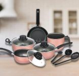 Jogo de Panelas Elegan com Tampa Vidro 8 Peças- Rosa na Amazon