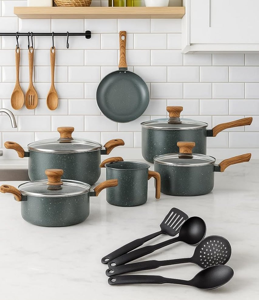Jogo De Panelas Pratic Cook Granito Indução Mimo Style Cerâmica 10 Peças na Amazon