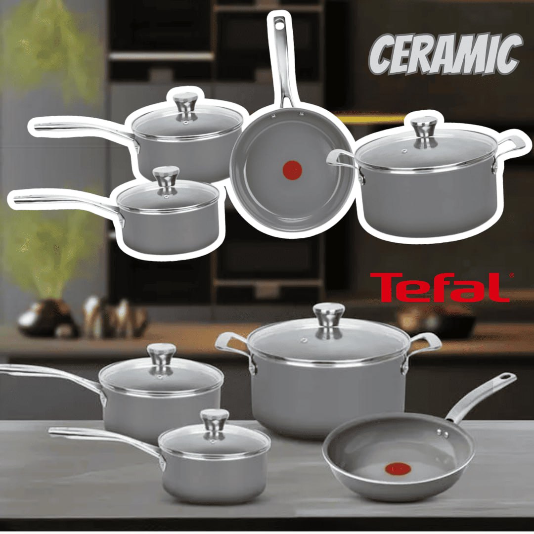 Jogo de Panelas Tefal Ceramic Vitality 4 Peças com Base de Indução, Cabos de Aço Inox, Revestimento Cerâmico e Tecnologia Thermo-Sinal® na Amazon