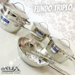 Jogo de Panelas Tramontina Allegra em Aço Inox com Fundo Triplo 5 Peças na Amazon
