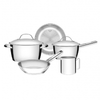 Jogo De Panelas Tramontina Allegra Em Aço Inox Com Fundo Triplo 5 Peças na Amazon