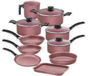 Jogo de Panelas Tramontina Antiaderente Starflon Max – Rosa 10 Peças na Amazon
