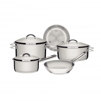 Jogo De Panelas Tramontina Solar Em Aço Inox Com Fundo Triplo E Tampas De Inox 5 Peças na Amazon