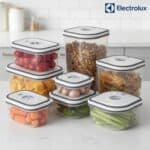 Jogo de Potes de Plástico Hermético Electrolux - com Tampa Quadrado 8 Peças na Amazon