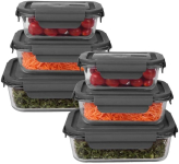 Jogo de Potes Herméticos de Vidro 6 Peças Preto – Casambiente na Amazon